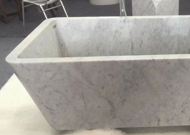 중국 주문을 받아서 만들어진 자연적인 돌 통, 회색 정맥을 가진 백색 대리석 Bath 협력 업체