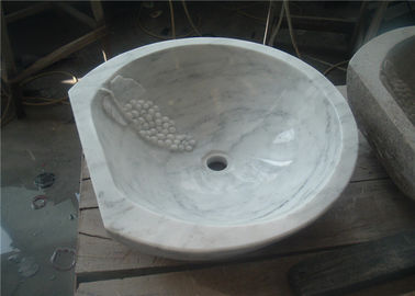 중국 새겨진 포도를 가진 호화스러운 자연적인 돌 수채 카라라 백색 대리석 물자 협력 업체