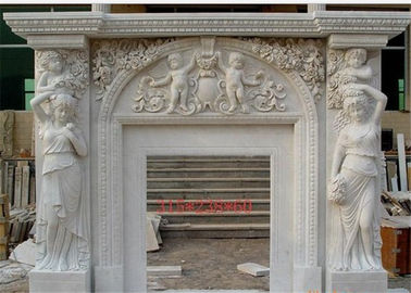 중국 천사 조각품을 가진 세심한 독립 구조로 서있는 대리석 벽난로 주위 협력 업체