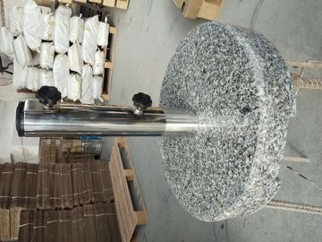 중국 둥근 회색 화강암 양산 기초, 바퀴를 가진 일요일 우산 돌 기초를 핸드 캐리 협력 업체