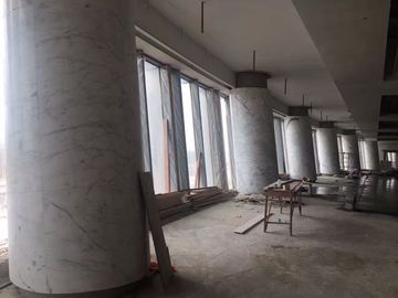 중국 호텔을 위한 높은 건물 대리석 기둥 장식적인 둥근 백색 돌 란 협력 업체